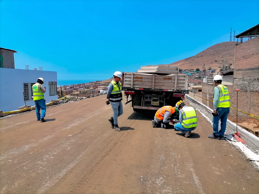Ensayo de deflectometría con viga Benkelman