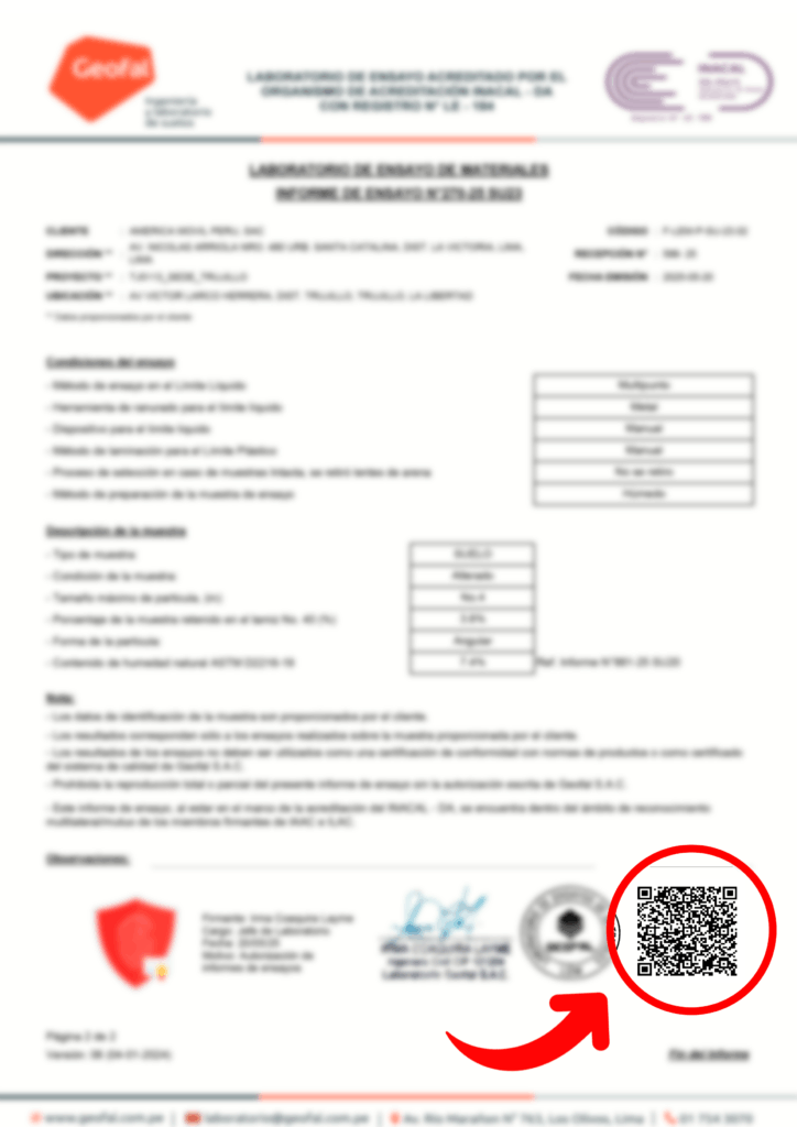 QR en informes Geofal: autenticidad y confianza garantizadas.