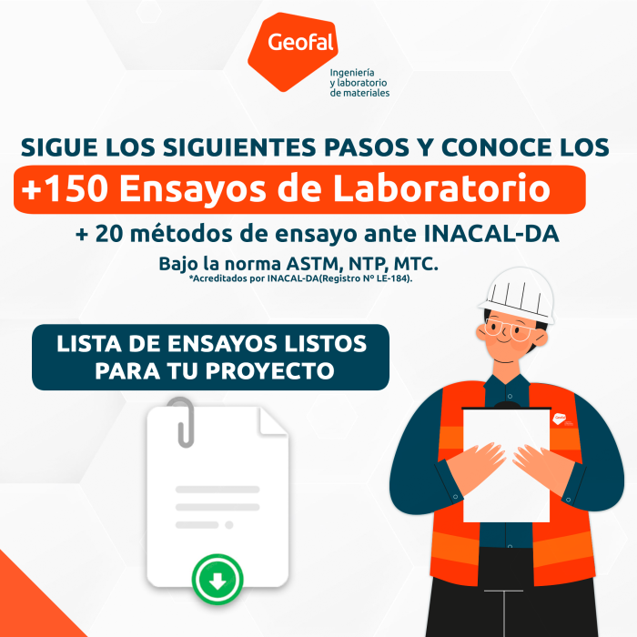 Lista de Ensayos de suelos Geofal 2026
